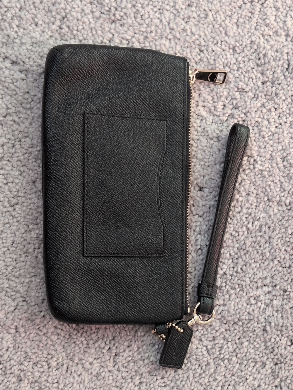 Coach Black Leather Wristlet with Gold Hardware - Picture 2 of 5